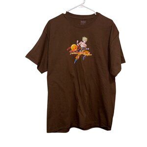 Dragon Ball Z Brown Graphic T-Shirt With Goku Design Size M